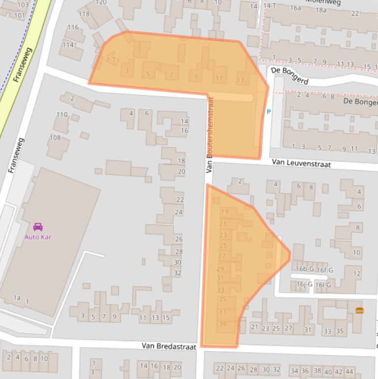 Kaart van postcodegebied 4651LT.