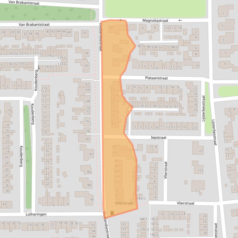Kaart van postcodegebied 4651MB.