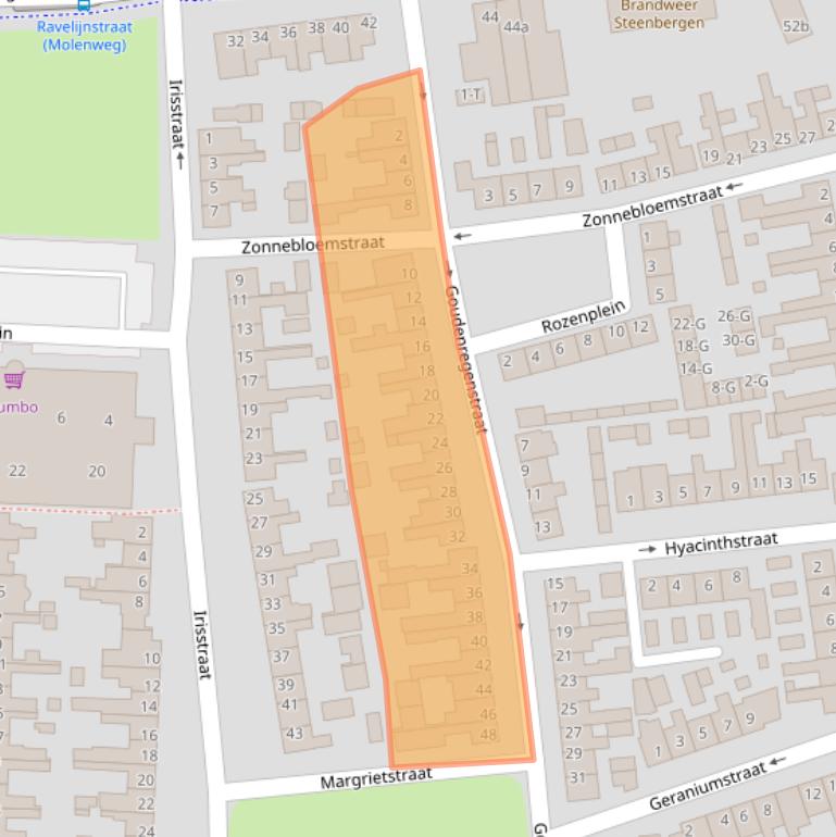 Kaart van postcodegebied 4651MT.