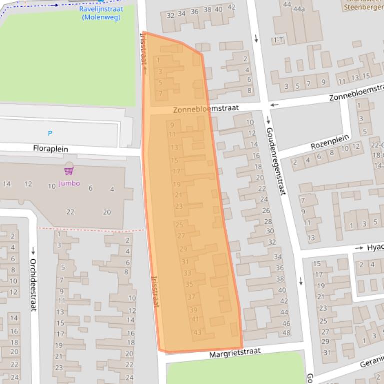 Kaart van postcodegebied 4651NA.