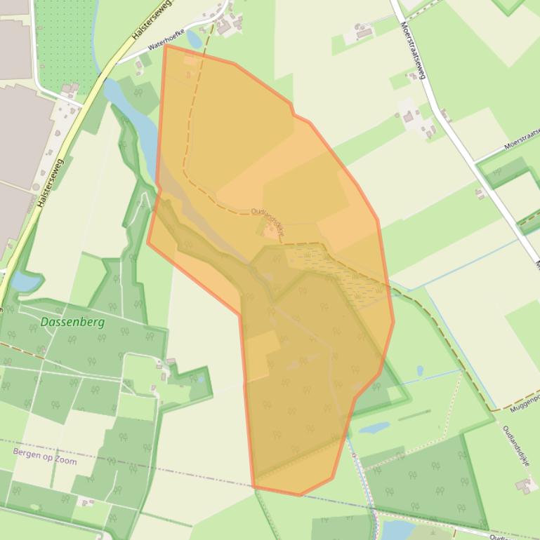 Kaart van postcodegebied 4651PZ.