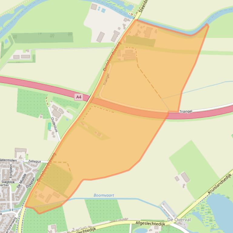 Kaart van postcodegebied 4651RB.