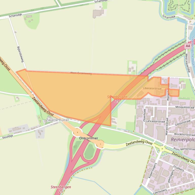 Kaart van postcodegebied 4651SC.