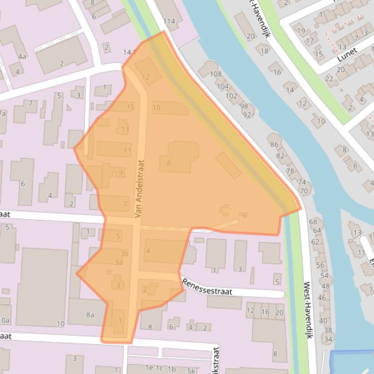 Kaart van postcodegebied 4651TA.