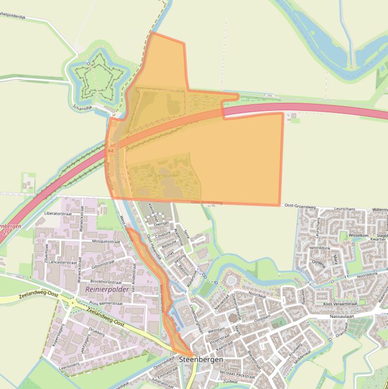 Kaart van postcodegebied 4651VZ.