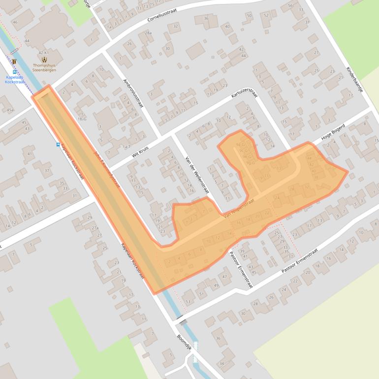 Kaart van postcodegebied 4651XH.