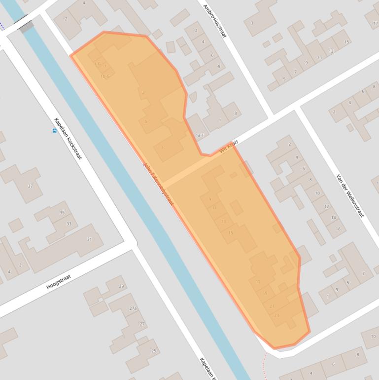 Kaart van postcodegebied 4651XJ.