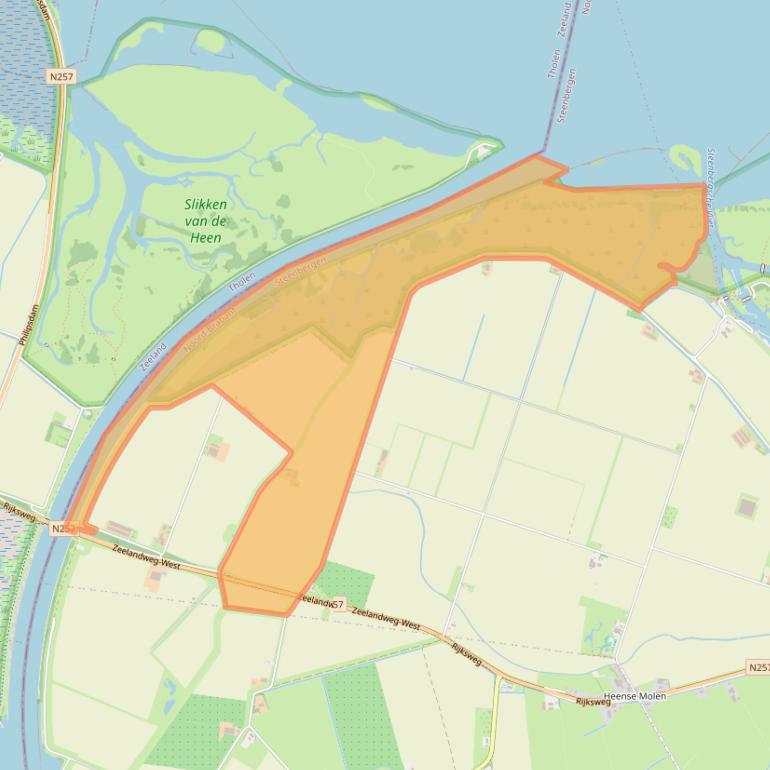 Kaart van postcodegebied 4655SH.