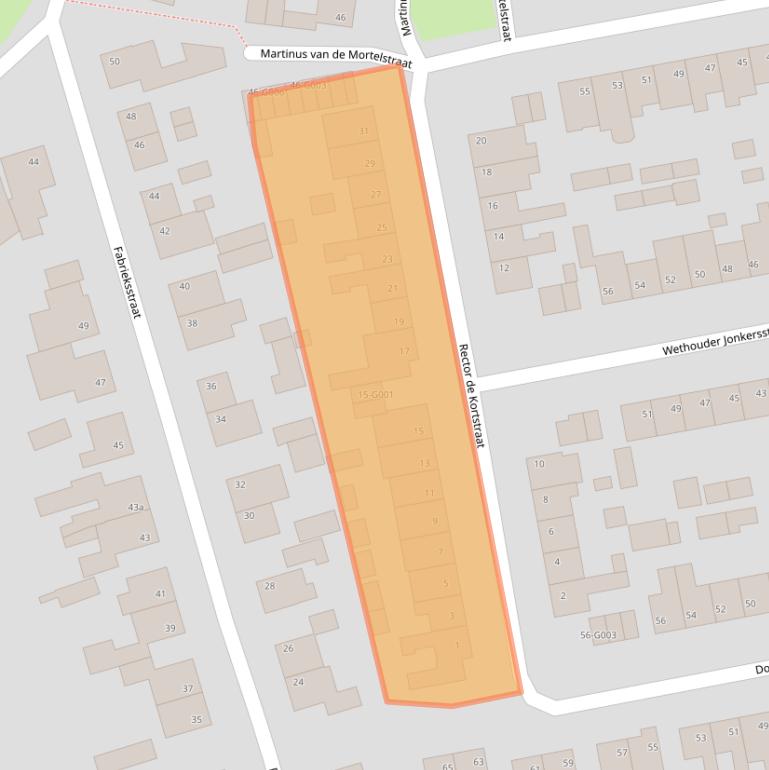 Kaart van postcodegebied 4661CX.