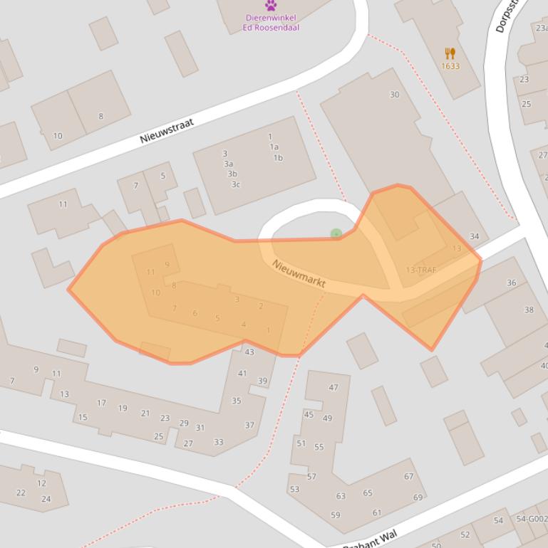 Kaart van postcodegebied 4661DZ.