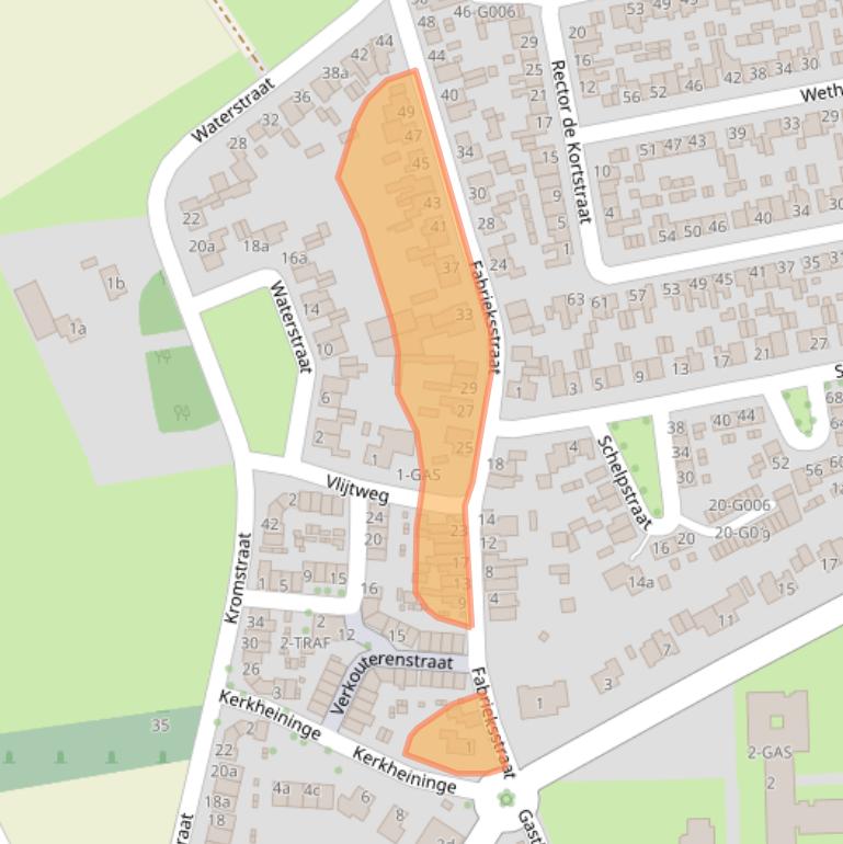 Kaart van postcodegebied 4661ER.