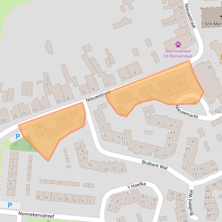 Kaart van postcodegebied 4661GA.