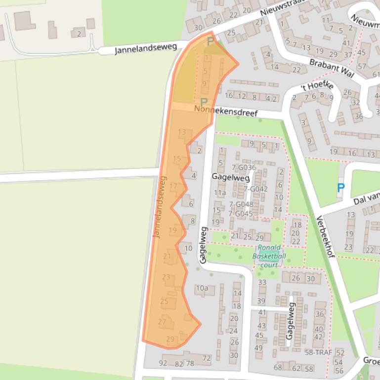 Kaart van postcodegebied 4661GC.