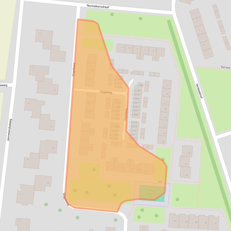 Kaart van postcodegebied 4661GG.