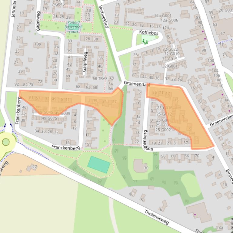Kaart van postcodegebied 4661GS.