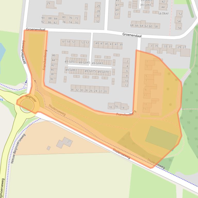 Kaart van postcodegebied 4661GX.