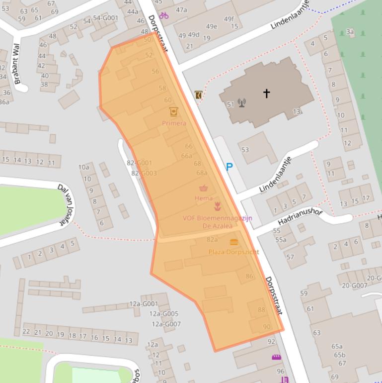 Kaart van postcodegebied 4661HR.