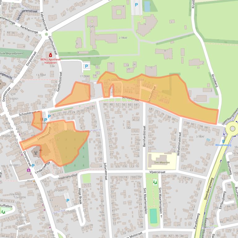 Kaart van postcodegebied 4661JK.