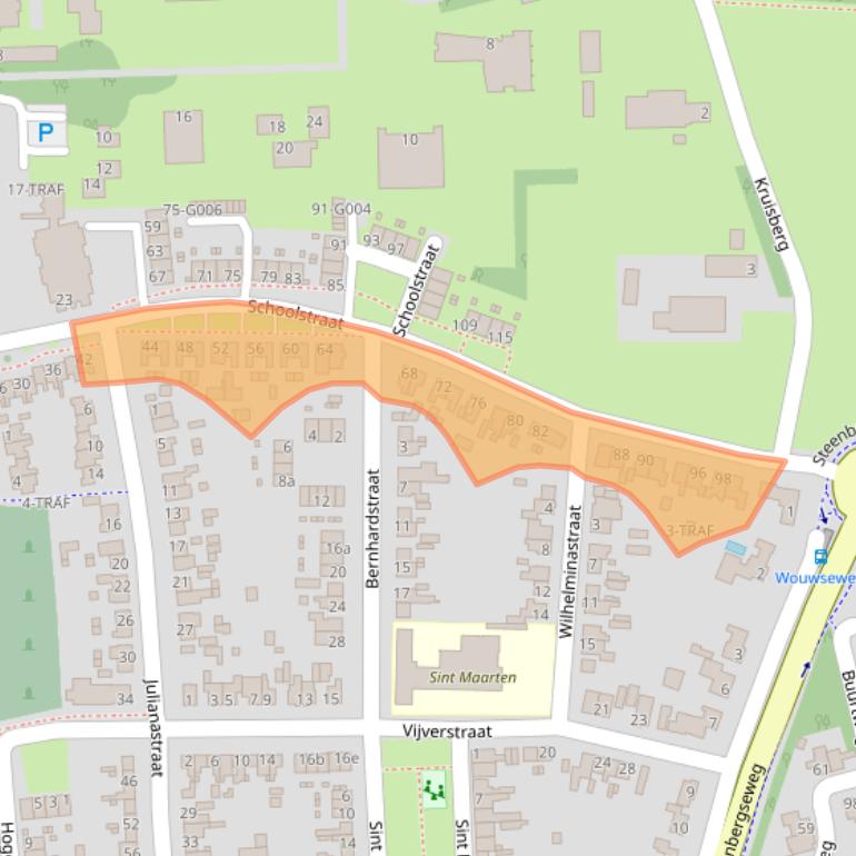 Kaart van postcodegebied 4661JM.