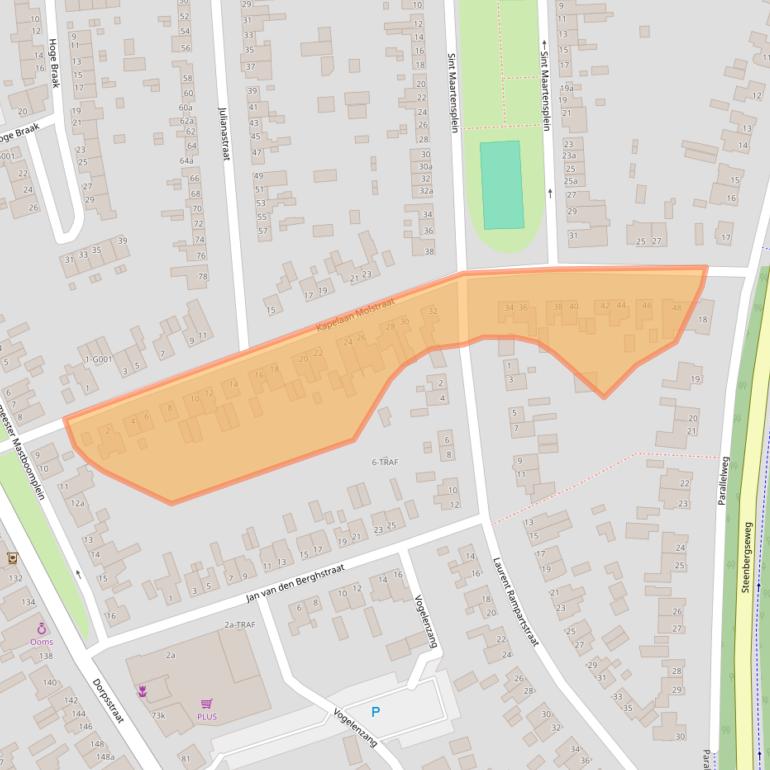 Kaart van postcodegebied 4661KD.