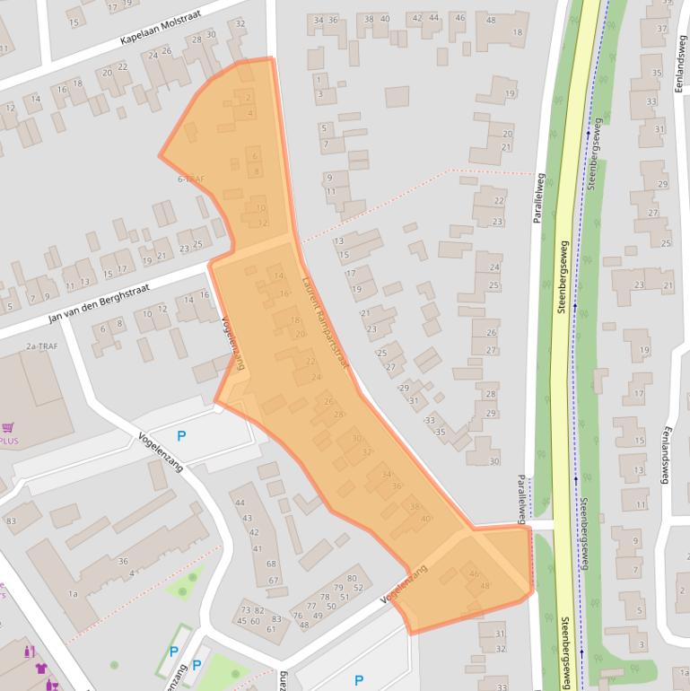 Kaart van postcodegebied 4661KH.