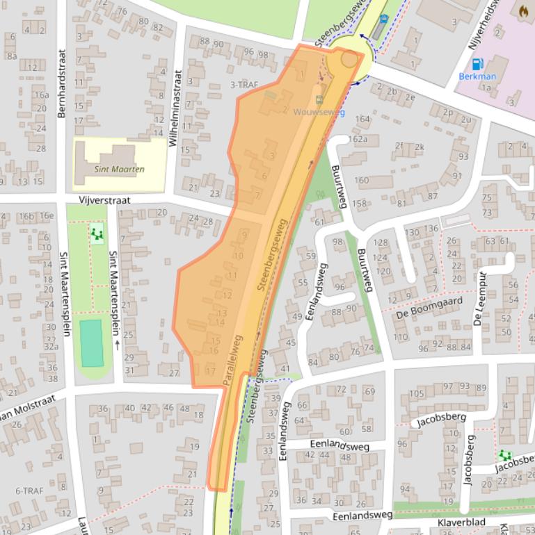 Kaart van postcodegebied 4661KJ.