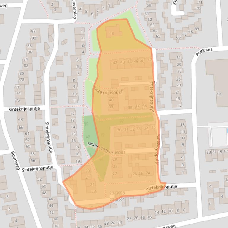 Kaart van postcodegebied 4661LN.