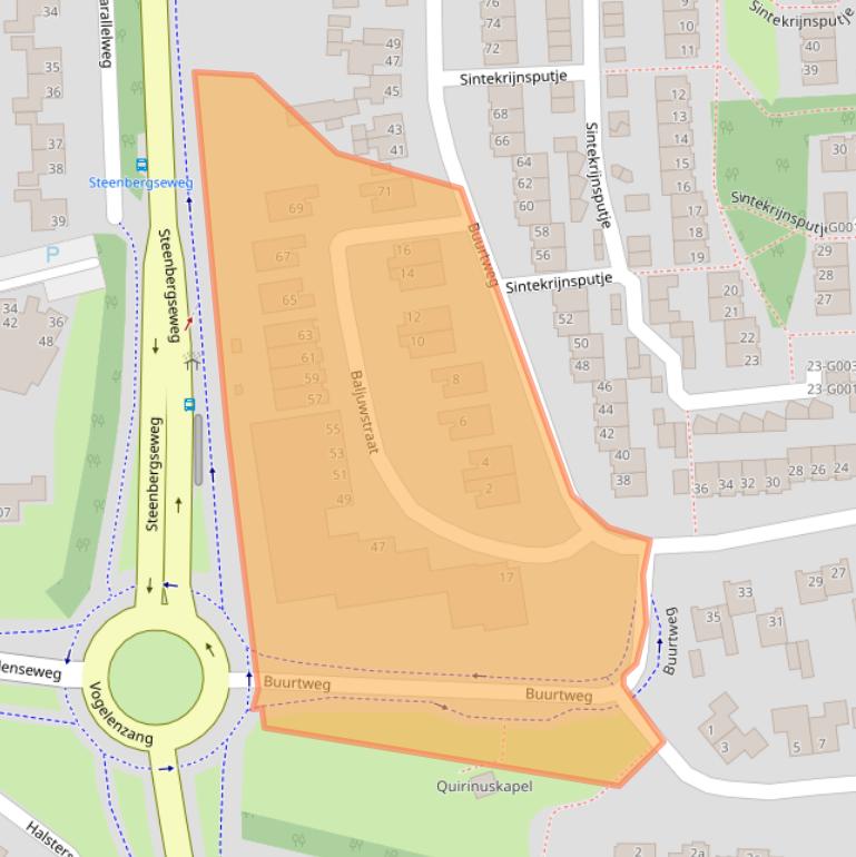 Kaart van postcodegebied 4661LT.