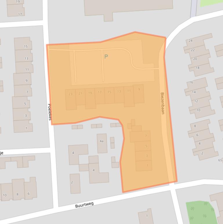 Kaart van postcodegebied 4661LZ.