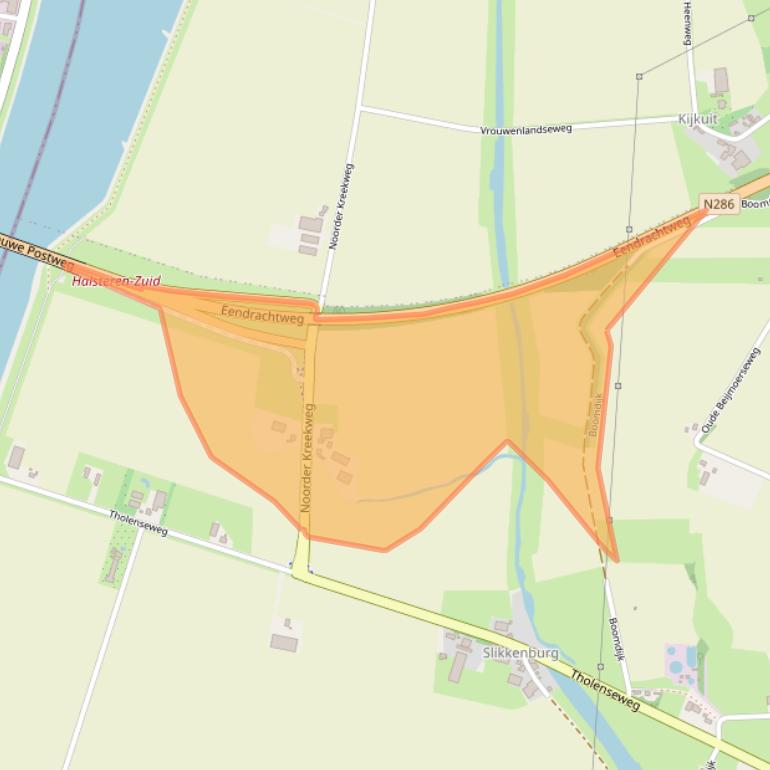 Kaart van postcodegebied 4661PD.