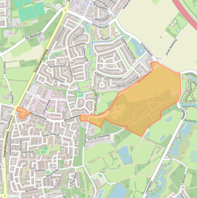 Kaart van postcodegebied 4661PP.