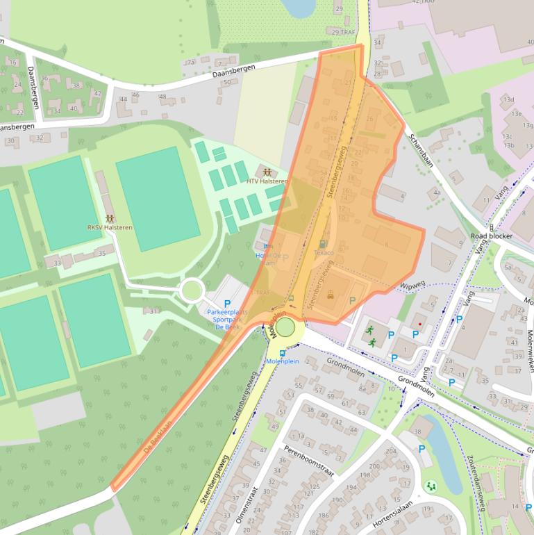 Kaart van postcodegebied 4661RJ.