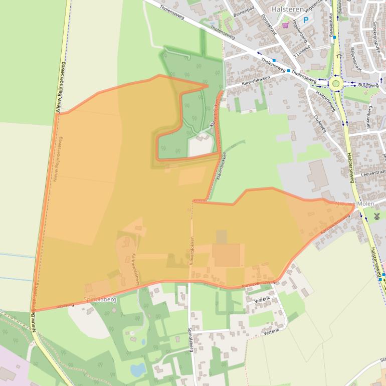 Kaart van postcodegebied 4661RR.