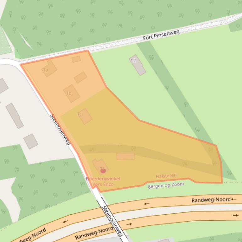 Kaart van postcodegebied 4661RX.