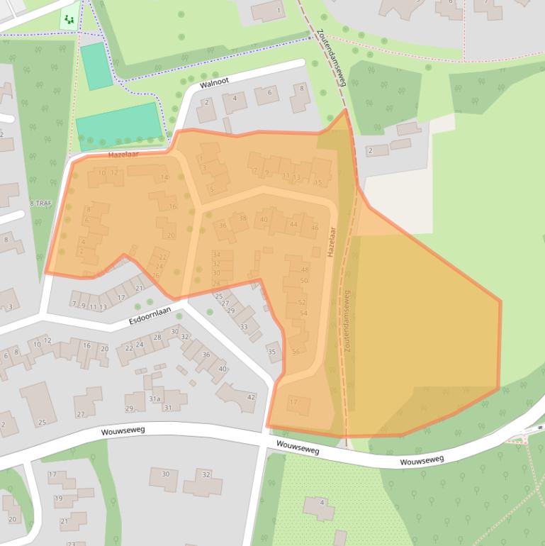 Kaart van postcodegebied 4661TC.