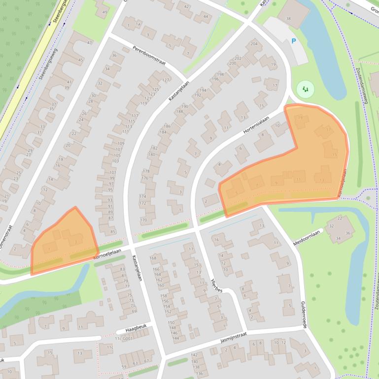 Kaart van postcodegebied 4661TG.