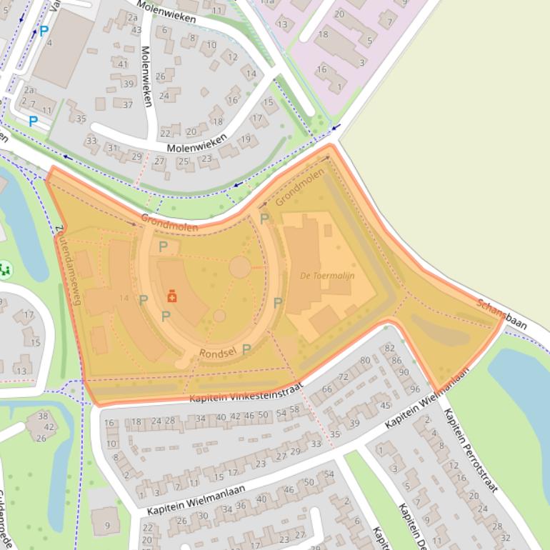 Kaart van postcodegebied 4661TS.