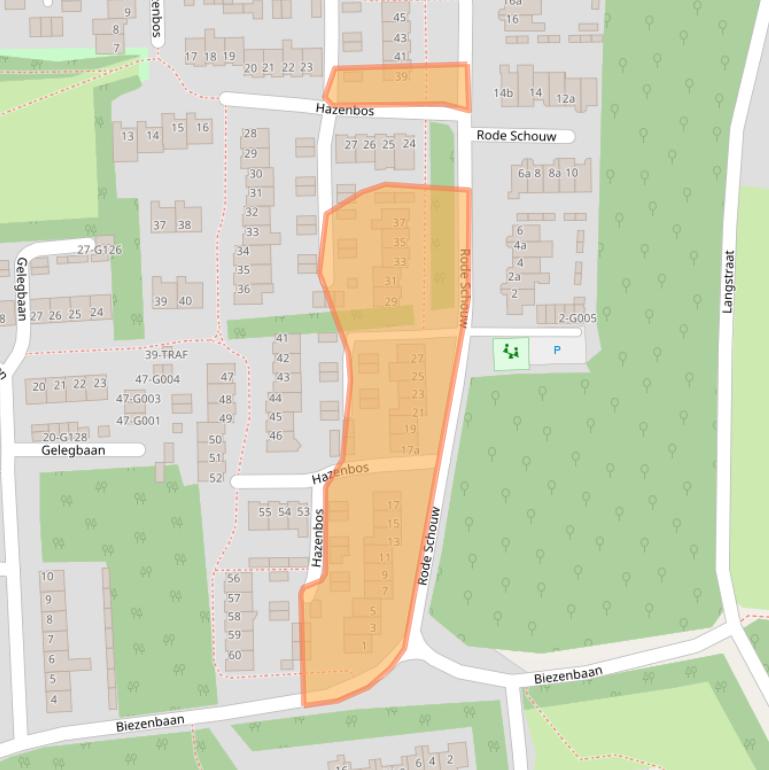 Kaart van postcodegebied 4661VD.