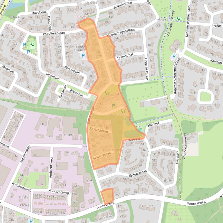 Kaart van postcodegebied 4661VL.