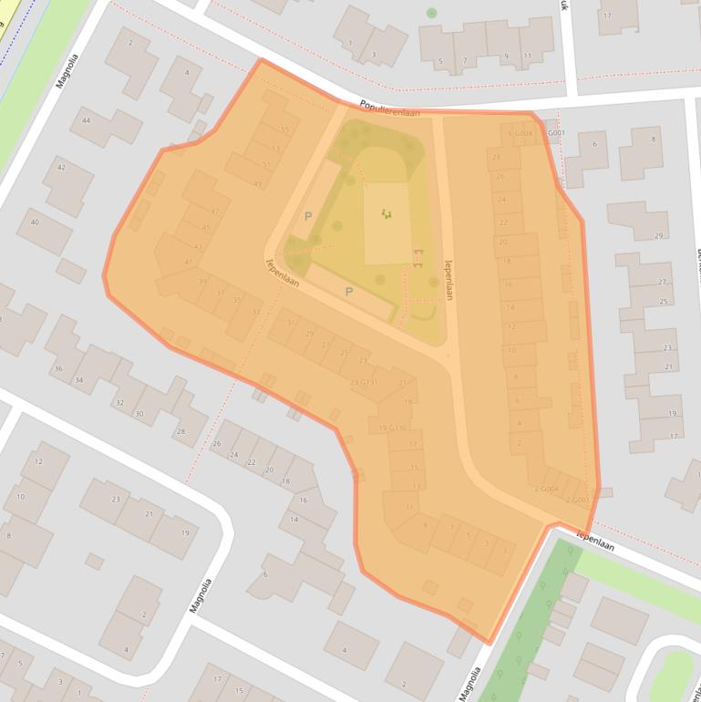 Kaart van postcodegebied 4661WN.