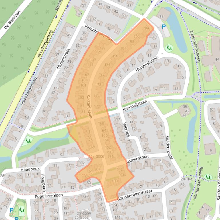 Kaart van postcodegebied 4661WP.