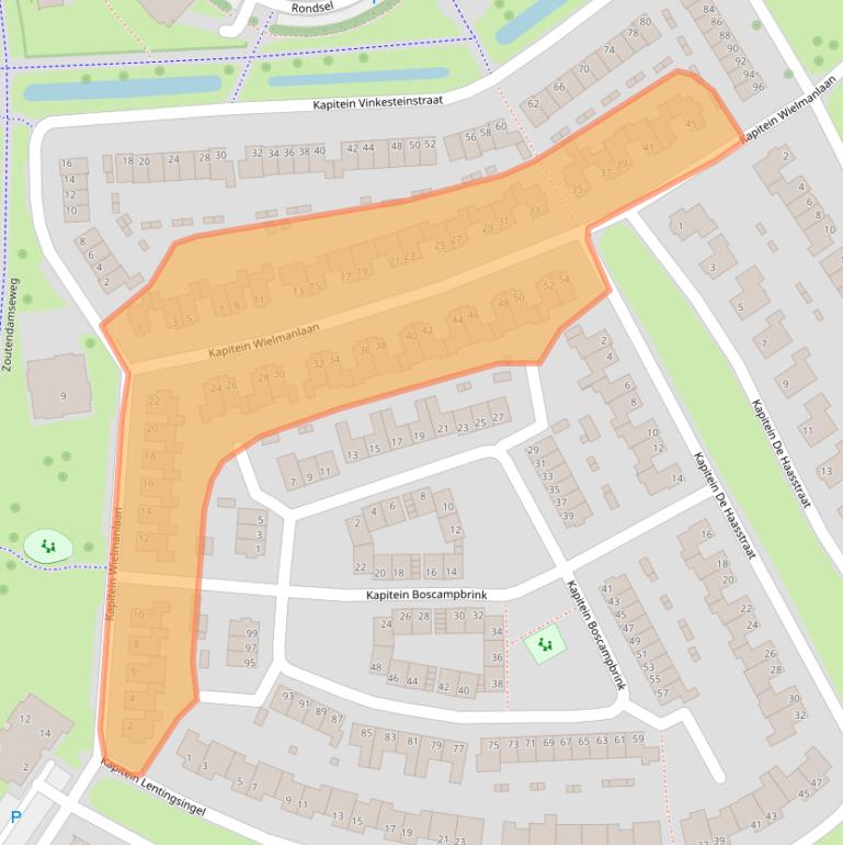 Kaart van postcodegebied 4661ZB.