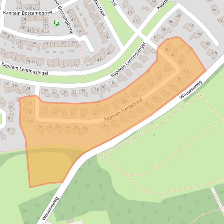 Kaart van postcodegebied 4661ZH.