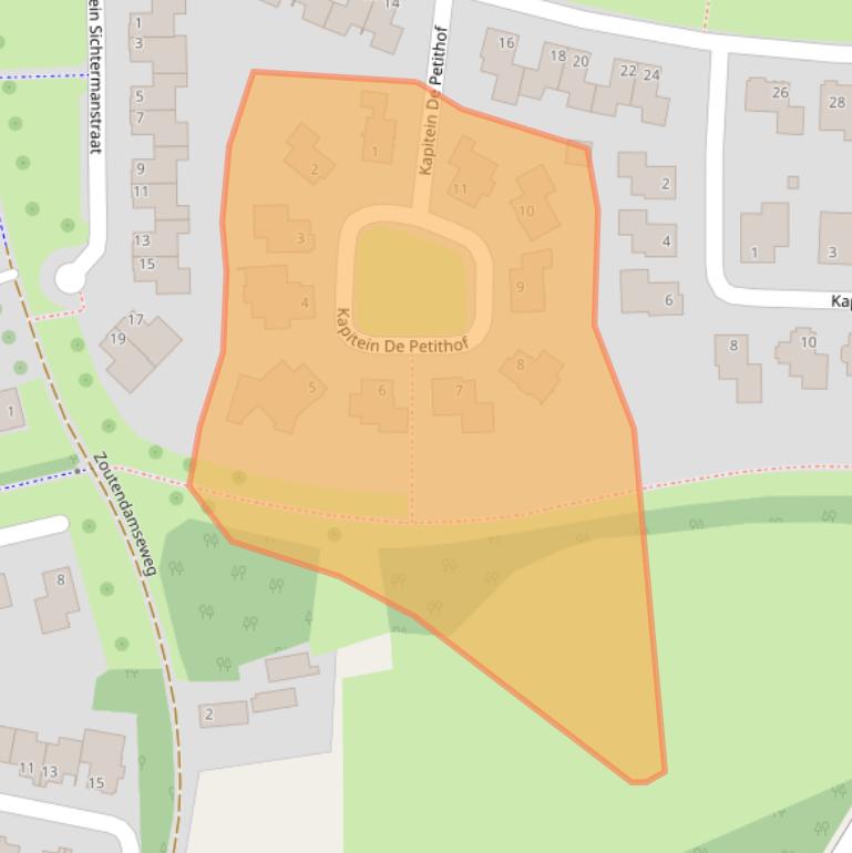 Kaart van postcodegebied 4661ZJ.