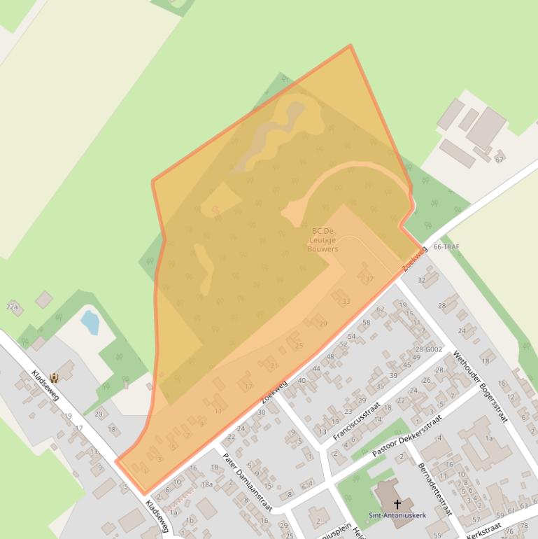 Kaart van postcodegebied 4664BC.