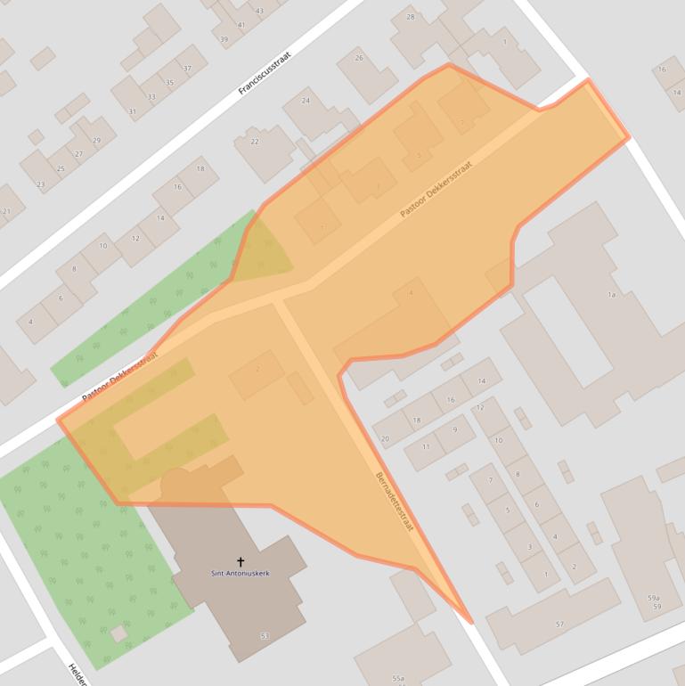 Kaart van postcodegebied 4664BJ.