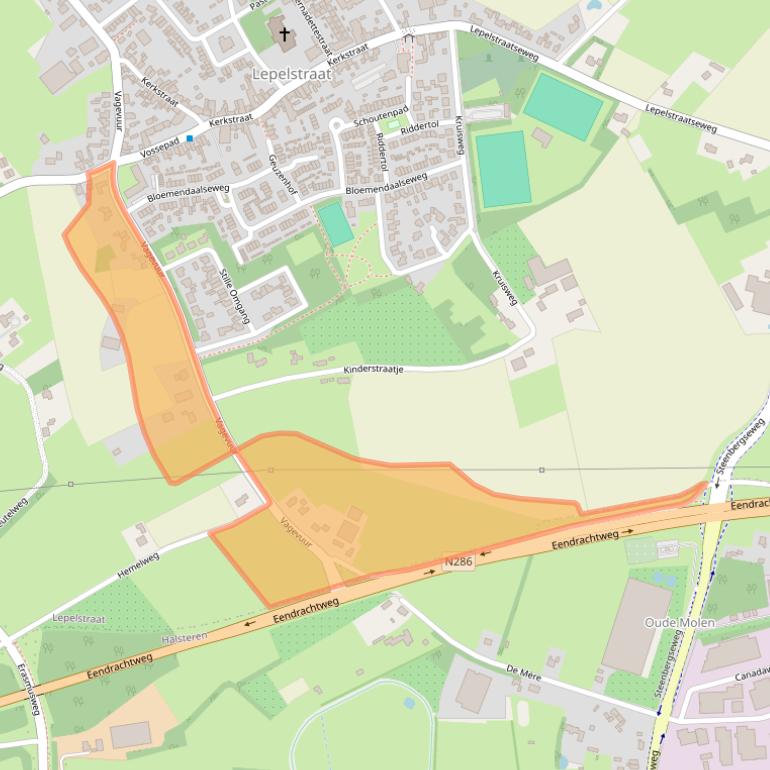 Kaart van postcodegebied 4664RL.