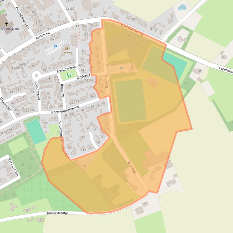 Kaart van postcodegebied 4664RN.