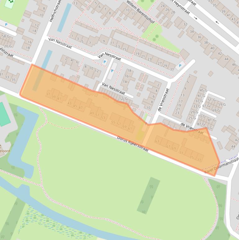 Kaart van postcodegebied 4671AB.