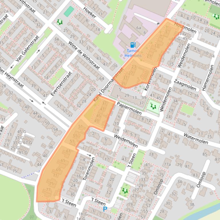 Kaart van postcodegebied 4671AC.